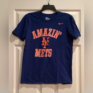 Nike New York Mets Amazin’ Blue Atheltic Cut short sleeve T-Shirt Men’s small.